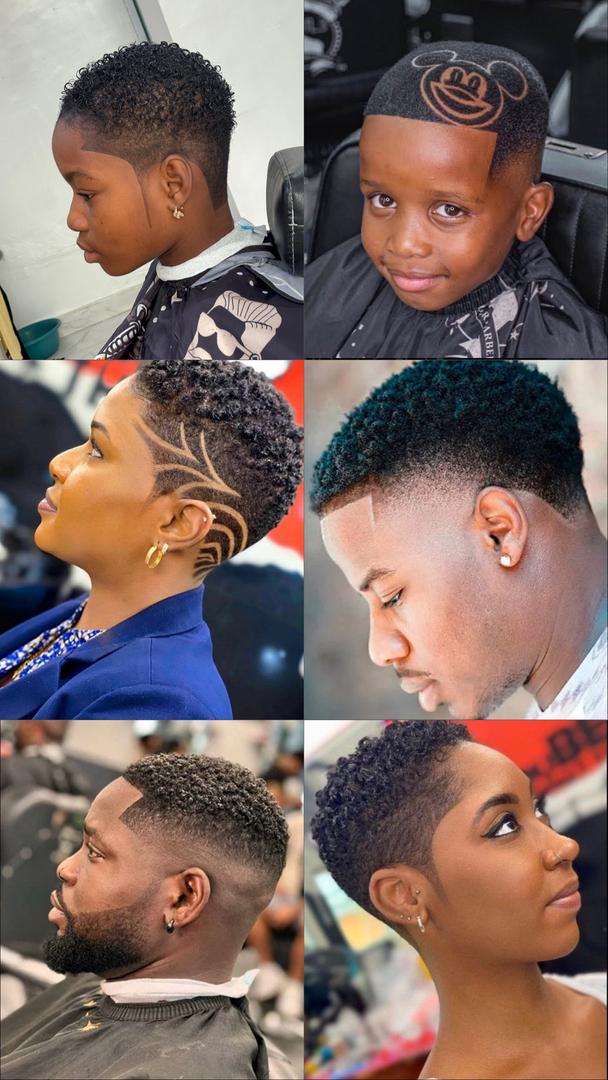 Sharp skin fade haircut featuring black dye application for a defined, fresh hairline.